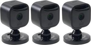 3x Blink Mini Compact Indoor Plug-In Smart Security Camera 1080p Video Night Vision (Black)