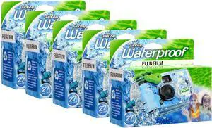 Fujifilm QuickSnap 800 Waterproof One-Time Use Disposable 35mm Camera - 27 Exposures -5 Pack