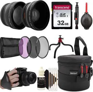Vivitar Complete Accessory Bundle for Canon EF-M 22mm f/2 STM RF 50mm F1.8 STM Canon Camera Lens Includes Padded Case, Tripod, Memory Card, Lens Filters and More