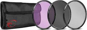 Vivitar 72mm 3 Piece Multi Coated HD Filter Kit (UV, CPL, FLD) for NIkon NIkkor 24-85mm f/3.5-4.5G 24mm f1.8G 58 f1.4G Lenses with 72mm Thread
