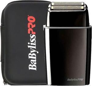 BaByliss Pro FOILFX02 Cordless Metal Double Foil Shaver FXFS2B BLACK with BaByliss Pro Barberology Foil Shaver Storage Case FXFS2BPCASE Black