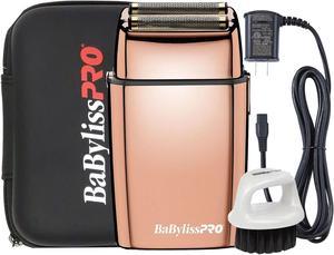 BaByliss Pro FOILFX02 Cordless Metal Double Foil Shaver FXFS2RG Rose Gold with Foil Shaver Storage Case Accessory Bundle