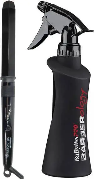 BaByliss Pro Studio Design Series 1.25" Crimpcurl BCI005UC with Babyliss Pro BSPRAYBOT Barberology 10oz Spray Bottle