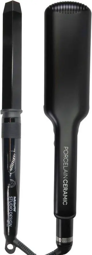 BaByliss Pro Studio Design Series 1.25" Crimpcurl BCI005UC with BaByliss Pro Porcelain Ceramic Straightening Iron 2" BP9561UC