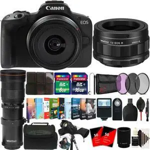 Canon EOS R50 Mirrorless Camera with 18-45mm & 420-800mm Lens Bird Watching Kit