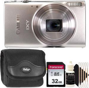 Canon Powershot IXY 650 / ELPH 360 20.2MP Point and Shoot Digital Camera (Silver) with Transcend 32GB SDXC/SDHC 300S Memory Card Starter Kit
