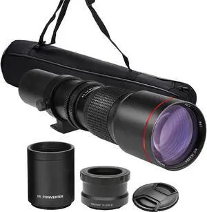 Bower 500mm/1000mm f/8 Manual Super Telephoto Lens for Canon EOS M50 M50 II M100 M200 M6 M6 II M7 M7II