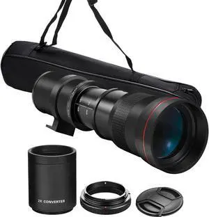 Vivitar 420-1600mm f/8.3 HD Manual Super Telephoto Zoom Lens for Canon EOS Rebel T7 T8i 5D IV 6D II 90D T100 SL3