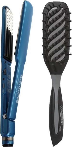 Babyliss Pro Nano Titanium Crimper Styling Iron 1 12 BNTCRL3073TUC with Conair Pro ErgoGrip Vented Brush