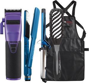 BaByliss Pro FX870 PI BOOST Influencer Collection Frank Da Barber Cordless Clipper with Crimper Styling Iron 1 and Extended Barrel 1 Curling Iron Bundle