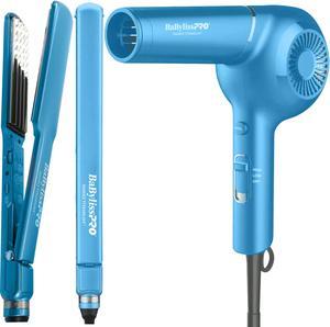 BaByliss Pro Nano Titanium 1 UltraThin Straightener  PistolGrip Hair Dryer with Crimper Styling Iron 1