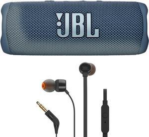 JBL Flip 6 Portable Waterproof Bluetooth Speaker (Blue) with JBL T110 in Ear Headphones