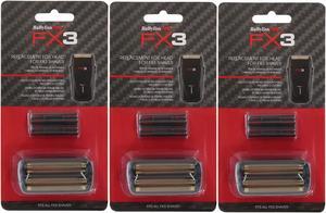 BaByliss Pro FX3 Replacement Foil Head for FX3 Shaver - Black #FXX3RFB - 3 Count