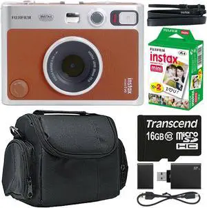 FUJIFILM INSTAX MINI EVO Hybrid Instant Camera (Brown) + Film, Case, Memory Card & Card Reader FUJIFILM INSTAX MINI EVO Hybrid Instant Camera (Brown) + Film, Case, Memory Card & Card Reader