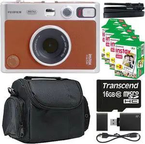 FUJIFILM INSTAX MINI EVO Hybrid Instant Camera (Brown) + 4x Fujifilm 2x10 Film Mini Instax Film Bundle FUJIFILM INSTAX MINI EVO Hybrid Instant Camera (Brown) + 4x Fujifilm 2x10 Film Mini Instax Film Bundle