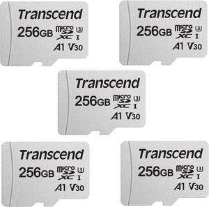 Transcend 256GB 300S UHS-I microSDXC Memory Card with SD Adapter- x5