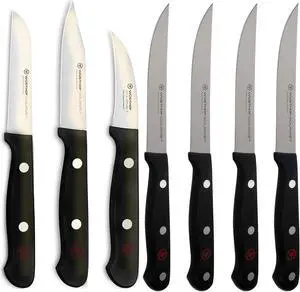 Wusthof Gourmet 3-Piece Paring Knife Set with Wusthof Gourmet 4-Piece Steak Knife Set - 1125060403