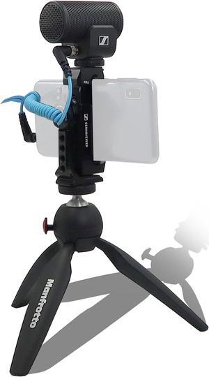 Sennheiser Pro Audio Sennheiser Professional MKE 200 + Mobile Kit, Directional On-Camera Microphone with Smartphone Clamp & Manfrotto PIXI Mini Tripod