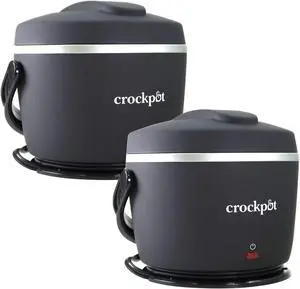 Crock-Pot Electric Lunch Box, Portable Food Warmer for On-the-Go, 20-Ounce (591 mL), Black Licorice- 2 Count