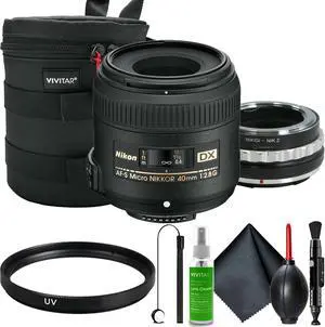Nikon AF-S DX Micro-NIKKOR 40mm f/2.8G Lens Kit with Adapter for Nikon Z Z5 Z6 Z7 ZF Zfc Z30 Z50 Cameras