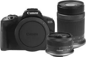 Canon EOS R50 Mirrorless Camera (Black) with RF-S 18-45mm f/4.5-6.3 IS STM Lens and RF-S 55-210mm f/5-7.1 IS STM Lens