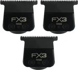 BaByliss Pro FX3 Titanium Carbon-Nitride Standard-Tooth Ultra-Thin Replacement T-Blade #FX703B -3 Count
