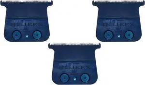BaByliss Pro Blue DLC/Titanium Standard-Tooth Trimmer Blade #FX707BL -3 Count