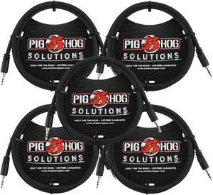 PigHog Cables Solutions 3.5mm TRS to 3.5mm TRS 3ft Adapter Cable - 5 Units