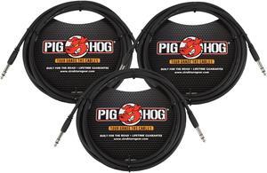 PigHog Cables 10ft 1/4" TRS - 1/4" TRS Cable - 3 Units