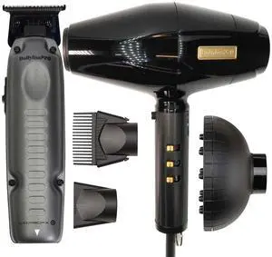 BaByliss PRO BLACKFX High-Performance Turbo Dryer + FXONE LO-PROFX Trimmer #FX729 Set
