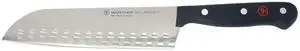 Wusthof Gourmet 7" Hollow Edge Santoku Knife, Black