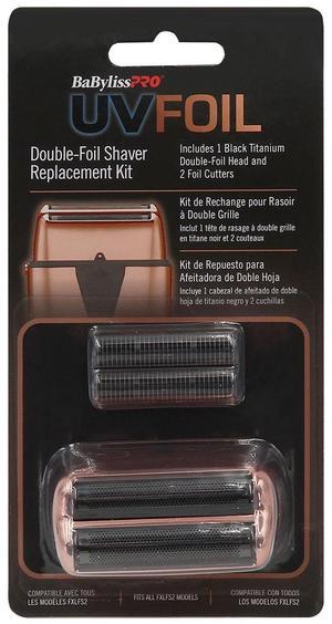 BaByliss Pro UVFOIL Double-Foil Shaver Replacement Kit (Double-Foil & 2 Cutters) - Rose Gold #FXLRF2RG