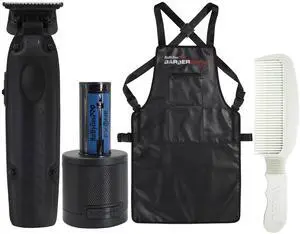 BaByliss Pro FXONE LO-PROFX LIMITED EDITION Trimmer - Matte Black (TOOL ONLY) #FX729MBLT with BaByliss Pro FXONE Accessories Kit and Flat Top Comb + Barber Apron