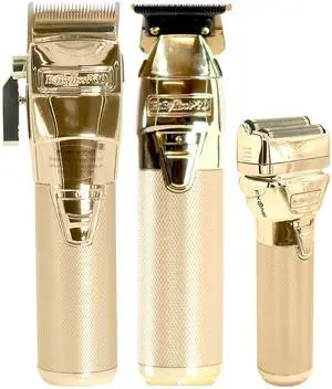 BaByliss Pro FXONE GOLDFX Interchangeable-Battery Trimmer #FX799G with FXONE GOLDFX Interchangeable-Battery Clipper #FX899G and FXONE GOLDFX Interchangeable-Battery Shaver #FX79FSG BaByliss Pro FXONE GOLDFX Interchangeable-Battery Trimmer #FX799G with FXONE GOLDFX Interchangeable-Battery Clipper #FX899G and FXONE GOLDFX Interchangeable-Battery Shaver #FX79FSG