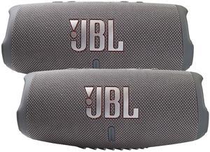 JBL Charge 5 Portable Bluetooth Waterproof Speaker (Gray)- 2 Count