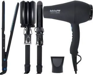 BaByliss Pro LIMITED EDITON Nano Titanium 1-1/2" Ultra-Thin Flat Iron BNTMB4073TUC with BaByliss Pro Porcelain Ceramic Gift Box (Dryer, Waver, Curling Iron) BPPP7