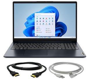 Lenovo IdeaPad 1 15.6" FHD Touchscreen Laptop Intel Core i5 - 8GB Memory with 512GB SSD Storage (Abyss Blue) with 10FT USB 2.0 Type A Male To B Male Cable and HDMI Cable