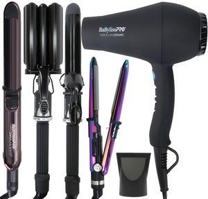 BaByliss Pro Porcelain Ceramic Gift Box (Dryer, Waver, Curling Iron) BPPP7 with Prima2000 3/4" Mini Flat / Curling Iron and Prima 3000 1¼" Flat Iron