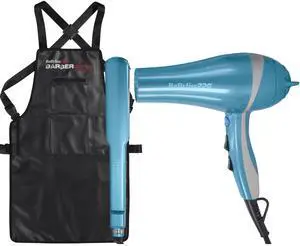 BaByliss Pro LIMITED EDITION Nano Titanium Ionic Dryer & 1½" Ultra-Thin Straightening Iron Combo #BNTPP58-24 with Barber Apron