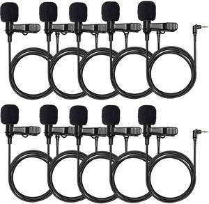 Hollyland External Clip On Lavalier Microphone with 3.5mm Audio Jack, Compatible with Lark Max Microphone System-Black- x10
