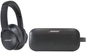 Bose QuietComfort Wireless Over-Ear Active Noise Canceling Headphones (Black) with Bose SoundLink Flex Se Wireless Portable Bluetooth Waterproof Speaker (Black)