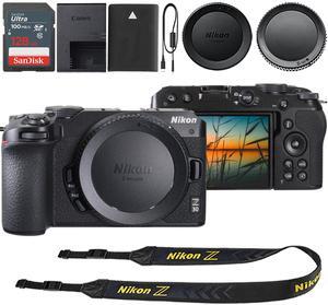 Nikon Z 30 Mirrorless Camera Body Only (Black) with Sandisk Ultra 128 GB SDXC UHS I Memory Card