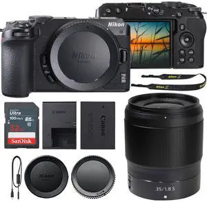 Nikon Z 30 Mirrorless Camera (Black) with Nikon NIKKOR Z 35mm f/1.8 S Lens and SanDisk 32GB SDHC Memory Card + Camera Case