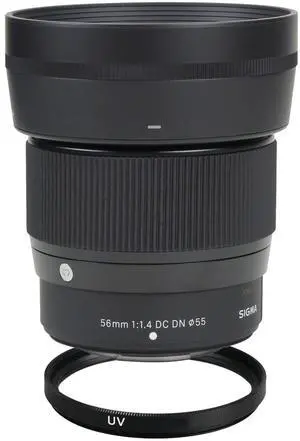 Sigma 56mm f/1.4 DC DN Contemporary Lens (FUJIFILM X) with Vivitar UV 55MM Filter