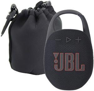 JBL Clip 5 Portable Waterproof Dustproof Wireless Speaker (Black) with Waterproof Speaker Pouch