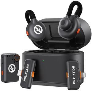 Hollyland Lark M2S Ultimate Combo (Camera RX+USB-C RX+Lightning RX) Wireless Lavalier Microphone for iPhone/Camera/Android/PC, Compact Mic, Titanium Clip, Noise Cancelling, Content Creation