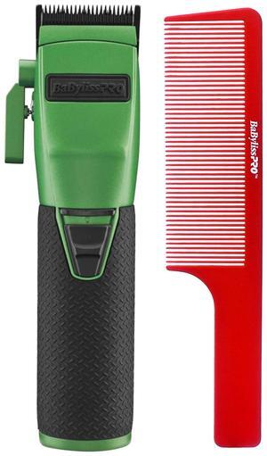BaByliss Pro FX870 GI BOOST+ Influencer Collection Patty Cuts Cordless Clipper - Green with Barberology Comb