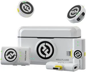 Hollyland LARK M2 DUO 2-Person Wireless Combo Microphone System (2.4 GHz, Ivory White)