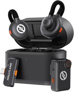 Hollyland LARK M2S Mini Combo 2-Person Wireless Microphone System - Universal Compatibility (2.4 GHz, Space Gray)