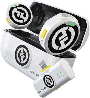 Hollyland LARK M2 DUO 2-Person Wireless Microphone System with Lightning Connector (2.4 GHz, Ivory White)